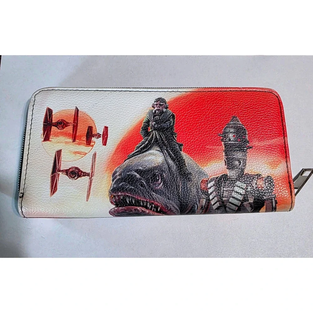 Star‎ Wars The Mandalorian Zip Around Wallet Cara Dune IG-11 Long Clutch Black